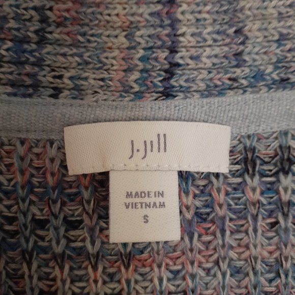 J. Jill Easy Dropped-Shoulder Cotton V-Neck Sweater Blue Jasper Size S - Picture 3 of 11